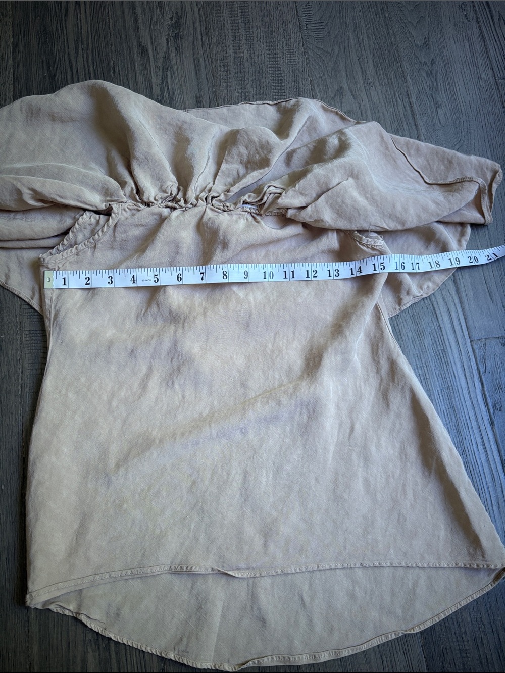 Zara | Off-Shoulder Ruffle Top Flowy Cream/Tan Size Small - Picture 6 of 7